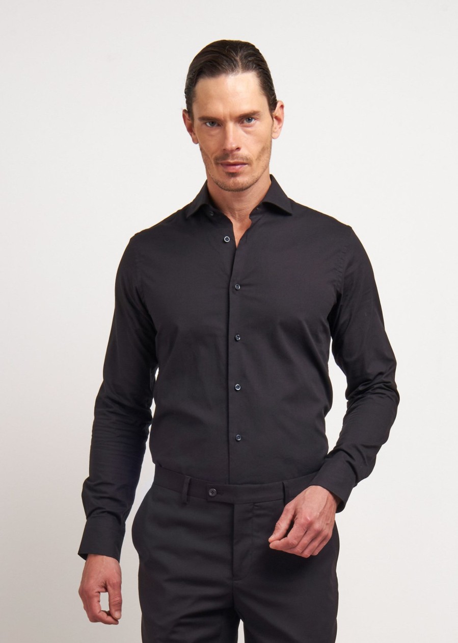 Uomo Conbipel Camicie | Camicia Slim Fit Nero