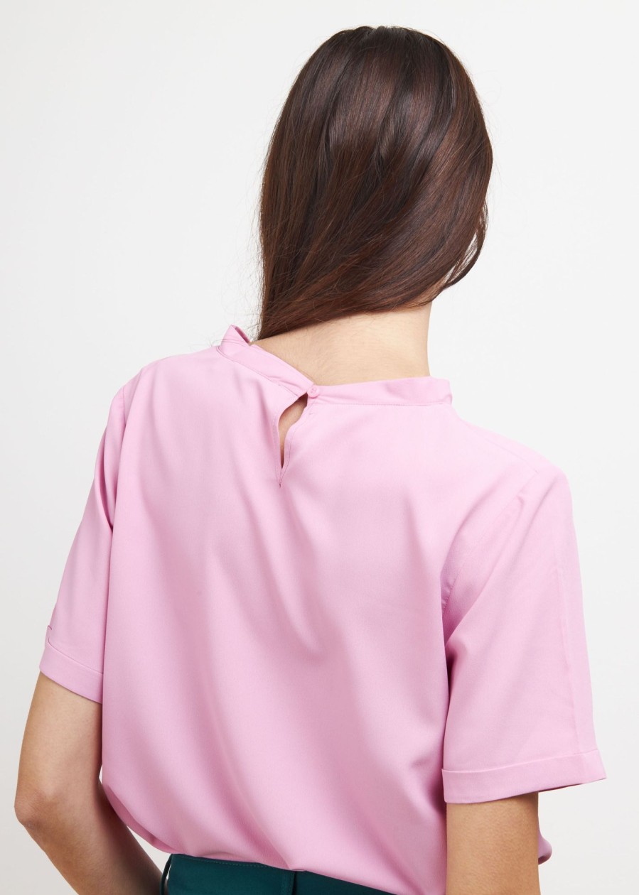 Donna Conbipel Camicie | Blusa A Maniche Corte Rosa