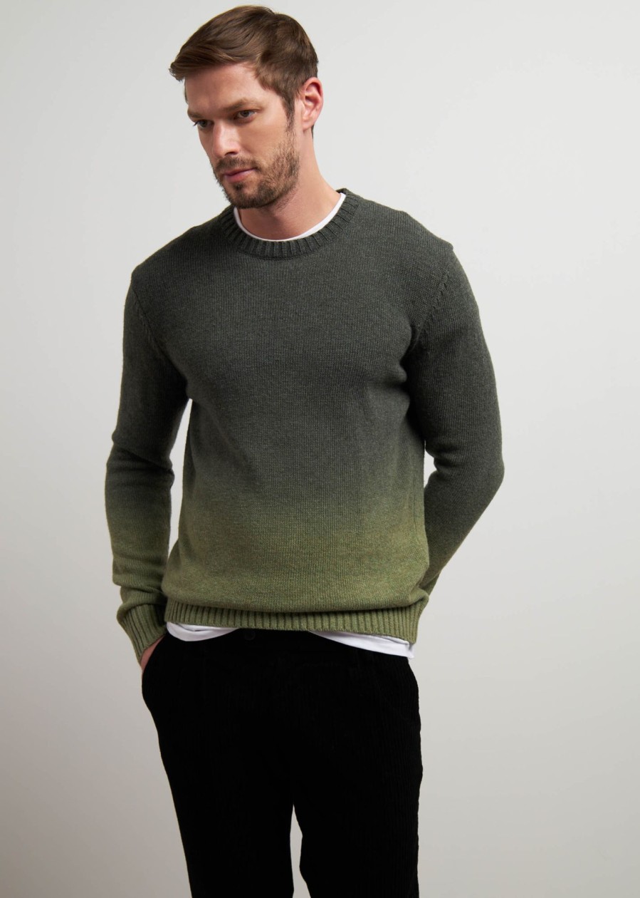 Uomo Conbipel Maglieria | Pullover Degrade Verde Militare