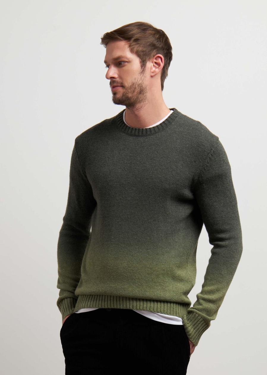 Uomo Conbipel Maglieria | Pullover Degrade Verde Militare