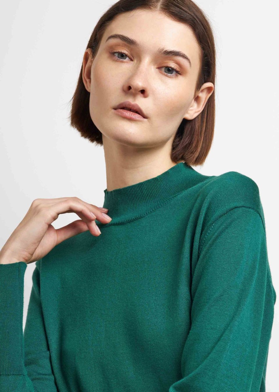 Donna Conbipel Maglieria | Pullover A Lupetto Verde Scuro