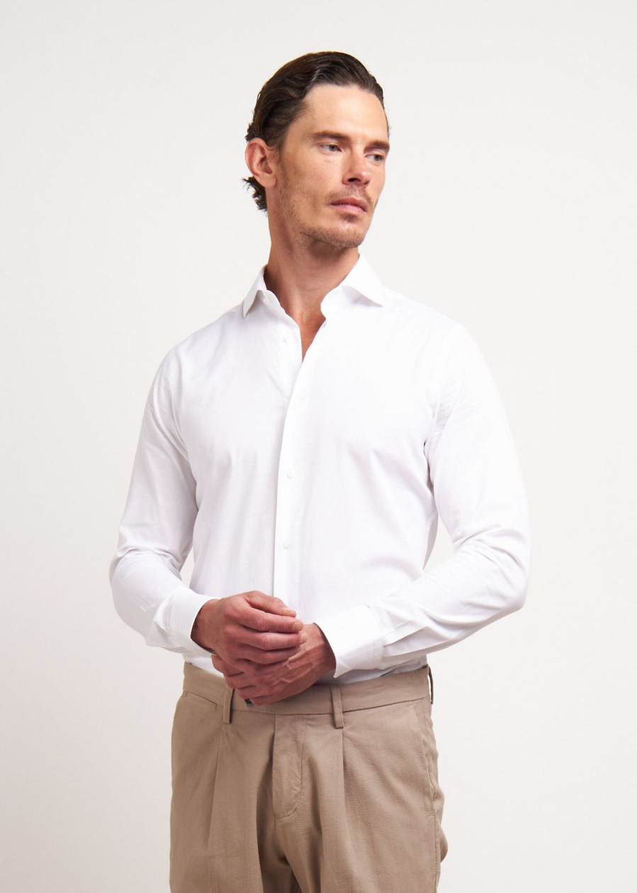 Uomo Conbipel Camicie | Camicia Slim Fit Bianco