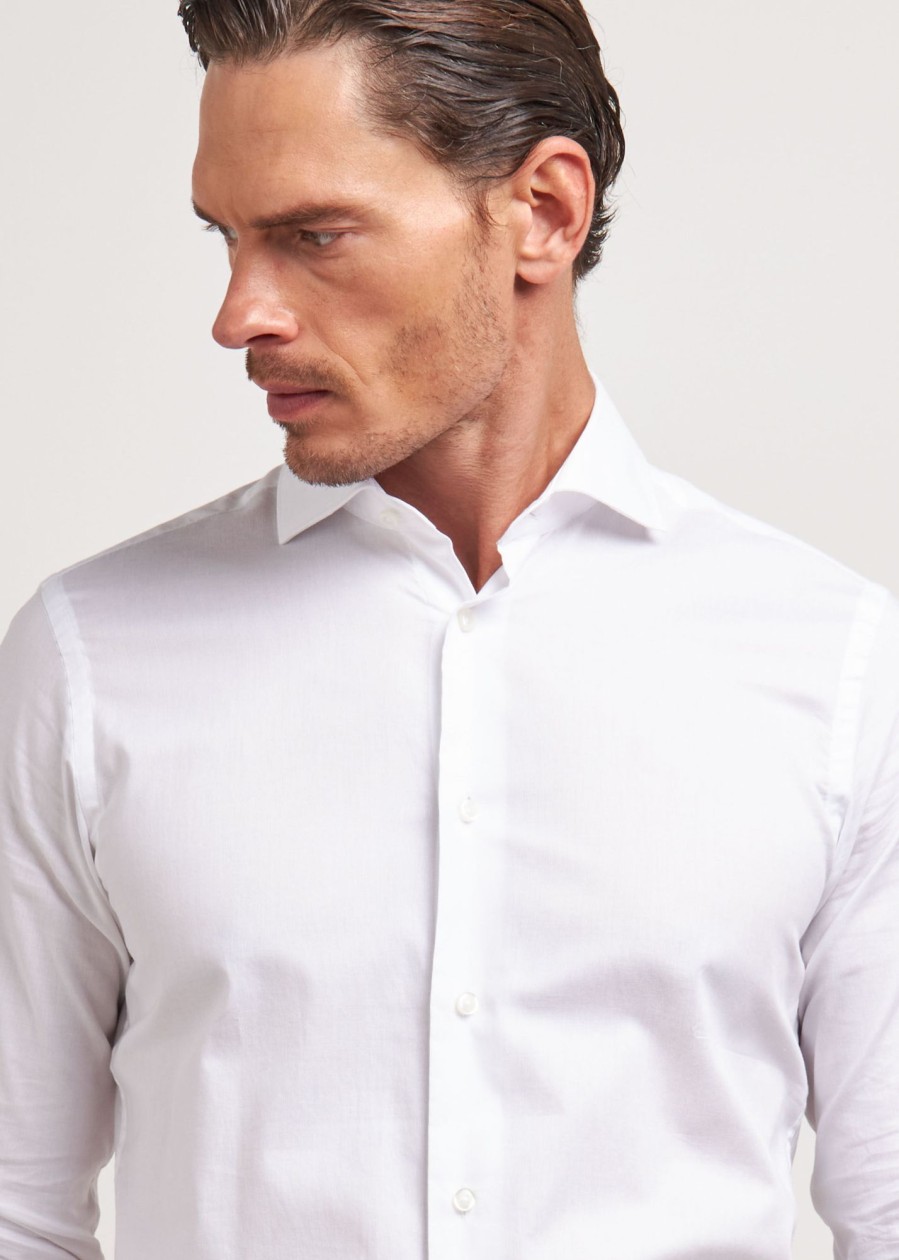 Uomo Conbipel Camicie | Camicia Slim Fit Bianco