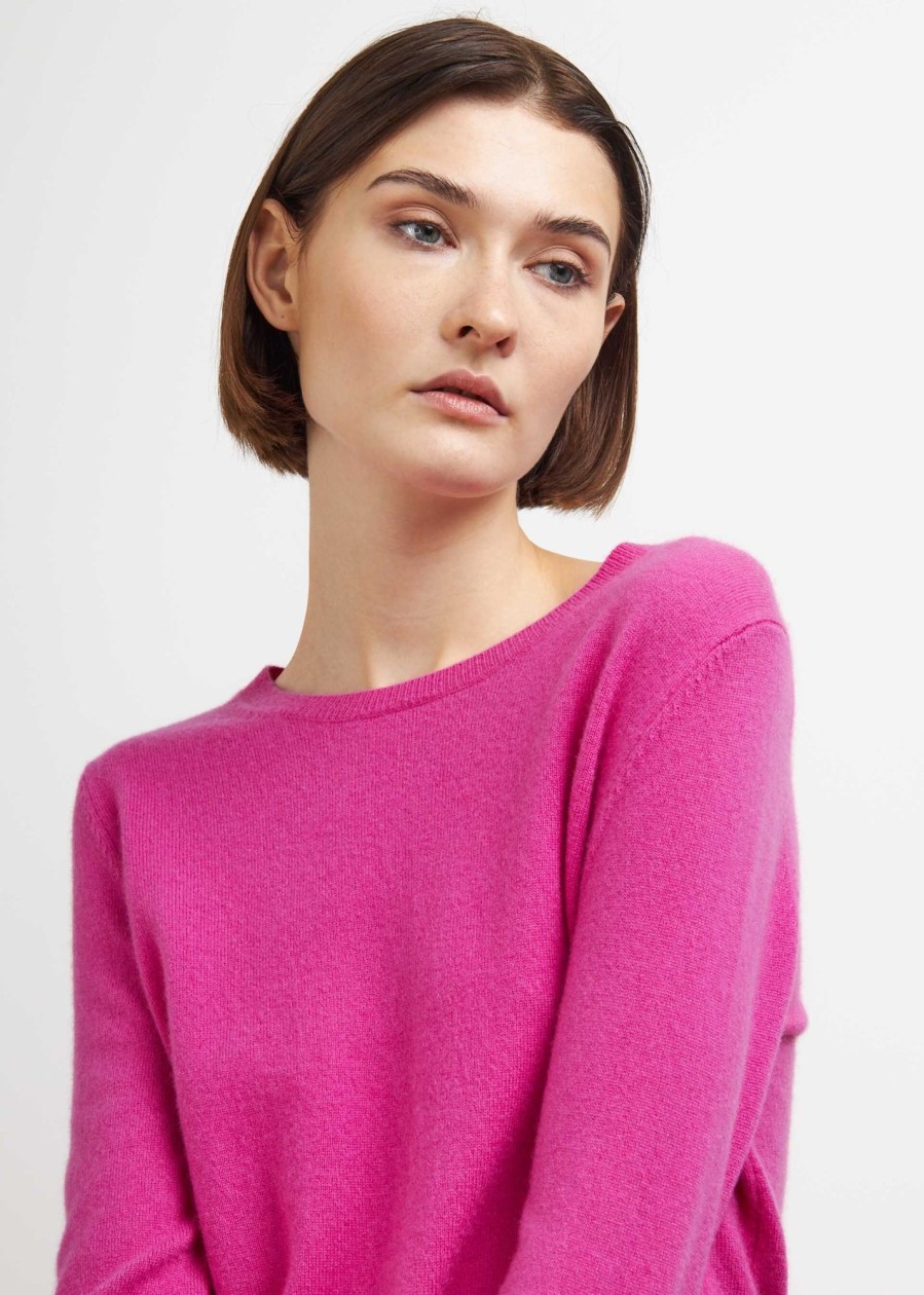 Donna Conbipel Maglieria | Pullover In Puro Cashmere Fucsia Chiaro