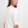 Donna Conbipel Maglieria | Pullover Con Bottoni Bianco Lana