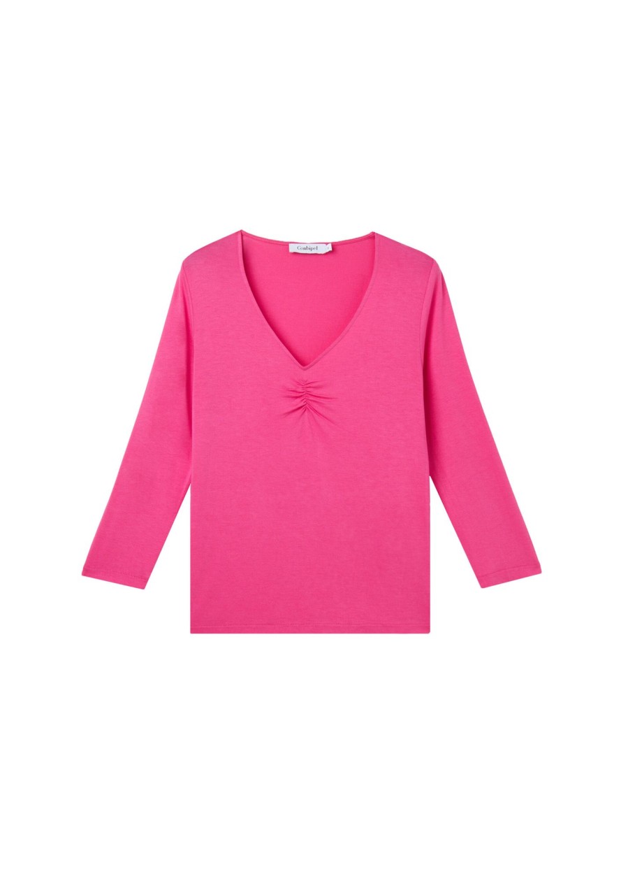 Donna Conbipel T-Shirt E Top | T-Shirt Con Arriccio Fucsia Chiaro