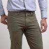 Uomo Conbipel Pantaloni | Pantaloni In Twill Verde Militare