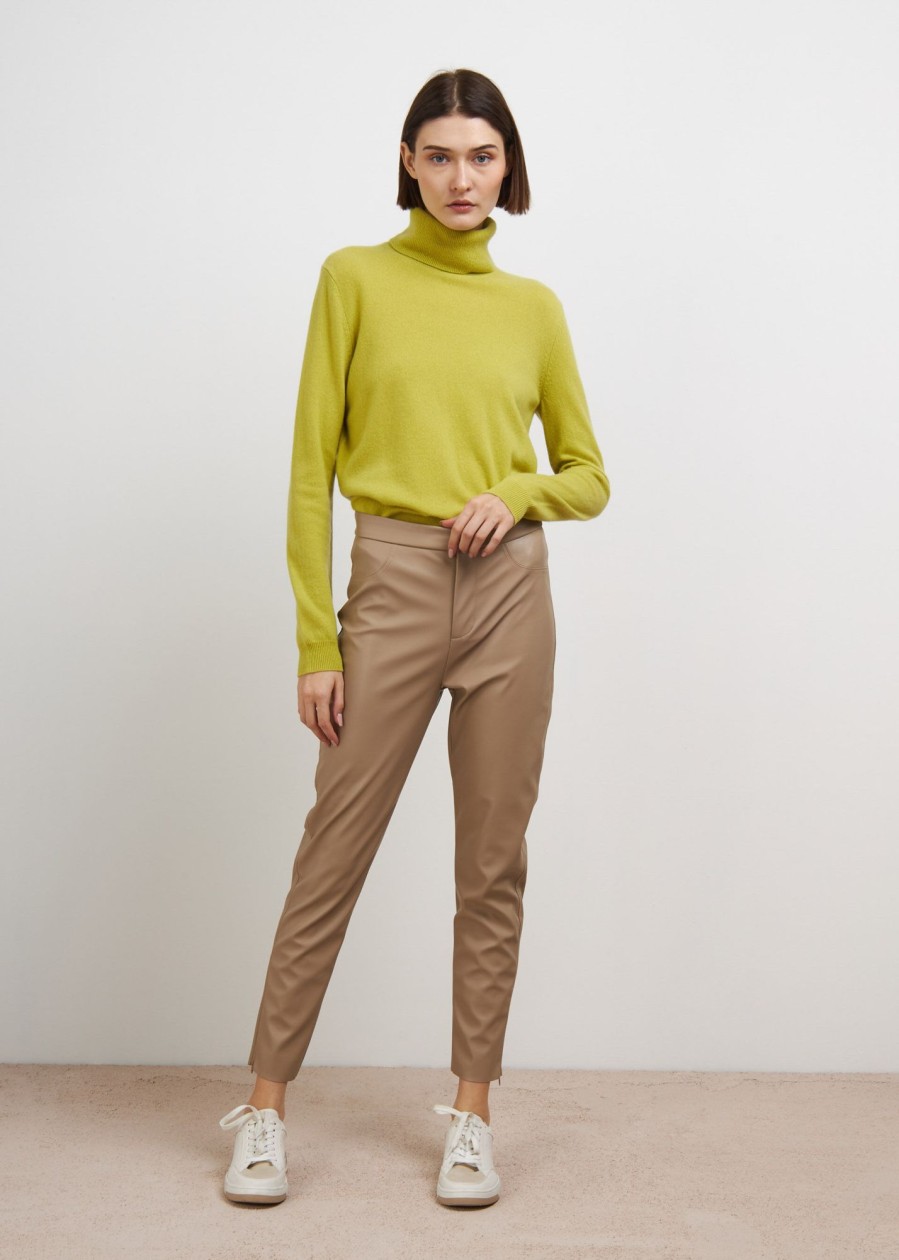 Donna Conbipel Maglieria | Dolcevita In Cashmere Limone