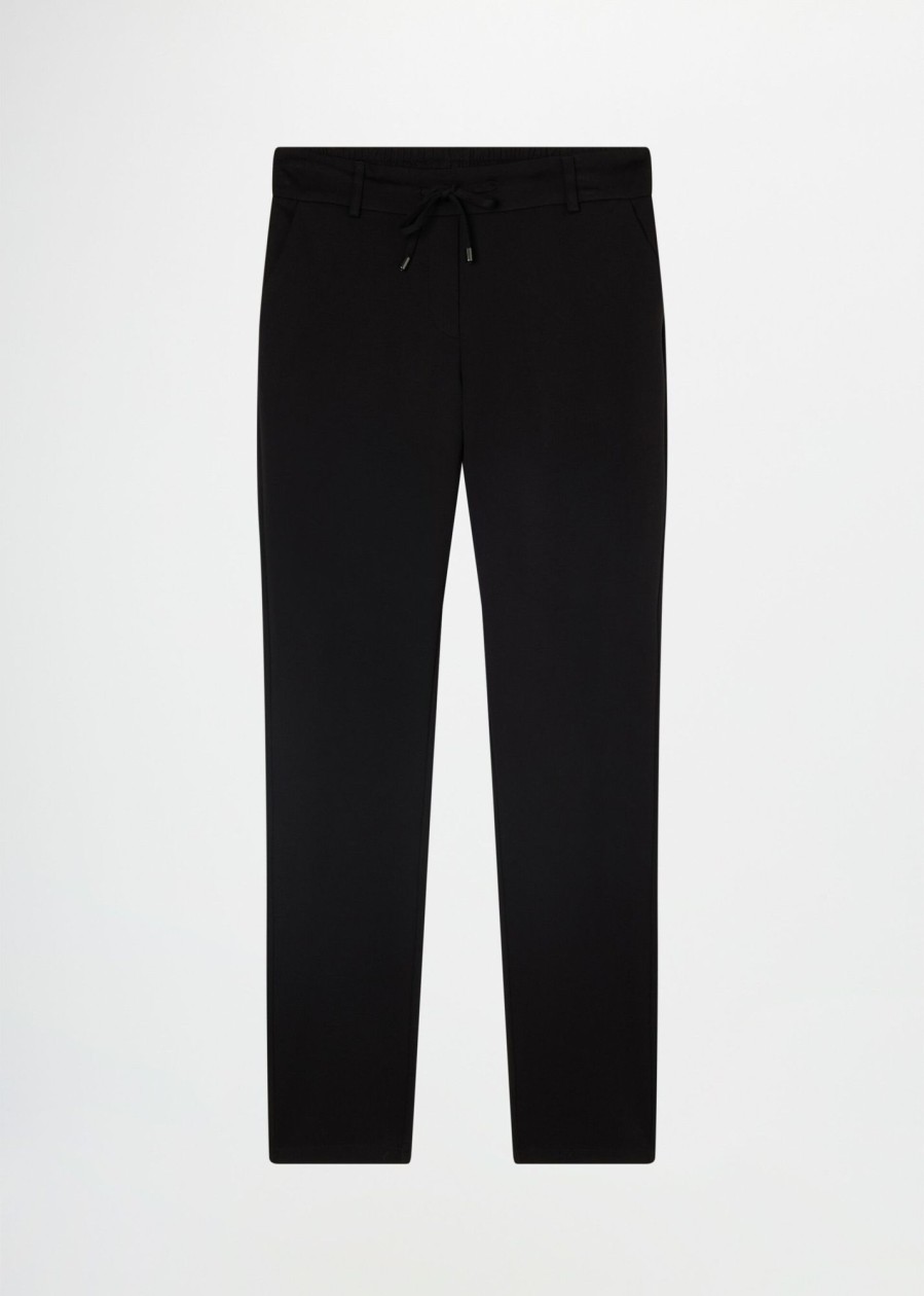 Donna Conbipel Pantaloni | Jogger In Punto Stoffa Nero