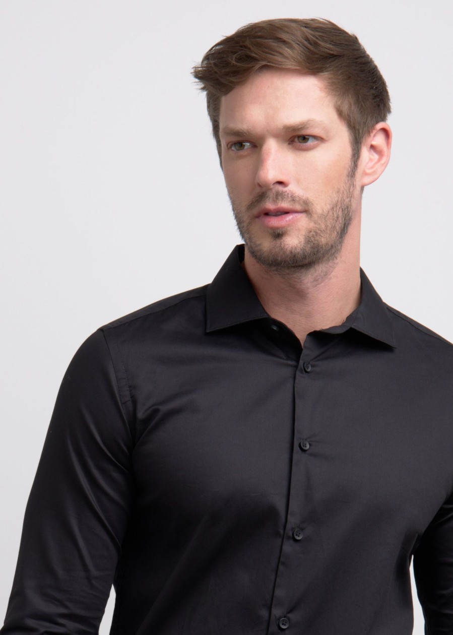 Uomo Conbipel Camicie | Camicia Cannete Slim Fit Nero