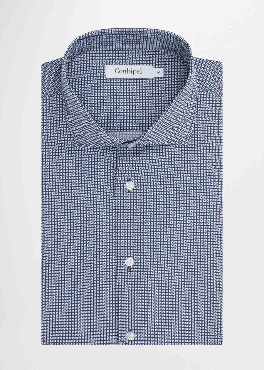 Uomo Conbipel Camicie | Camicia Regular Fit Blu Scuro