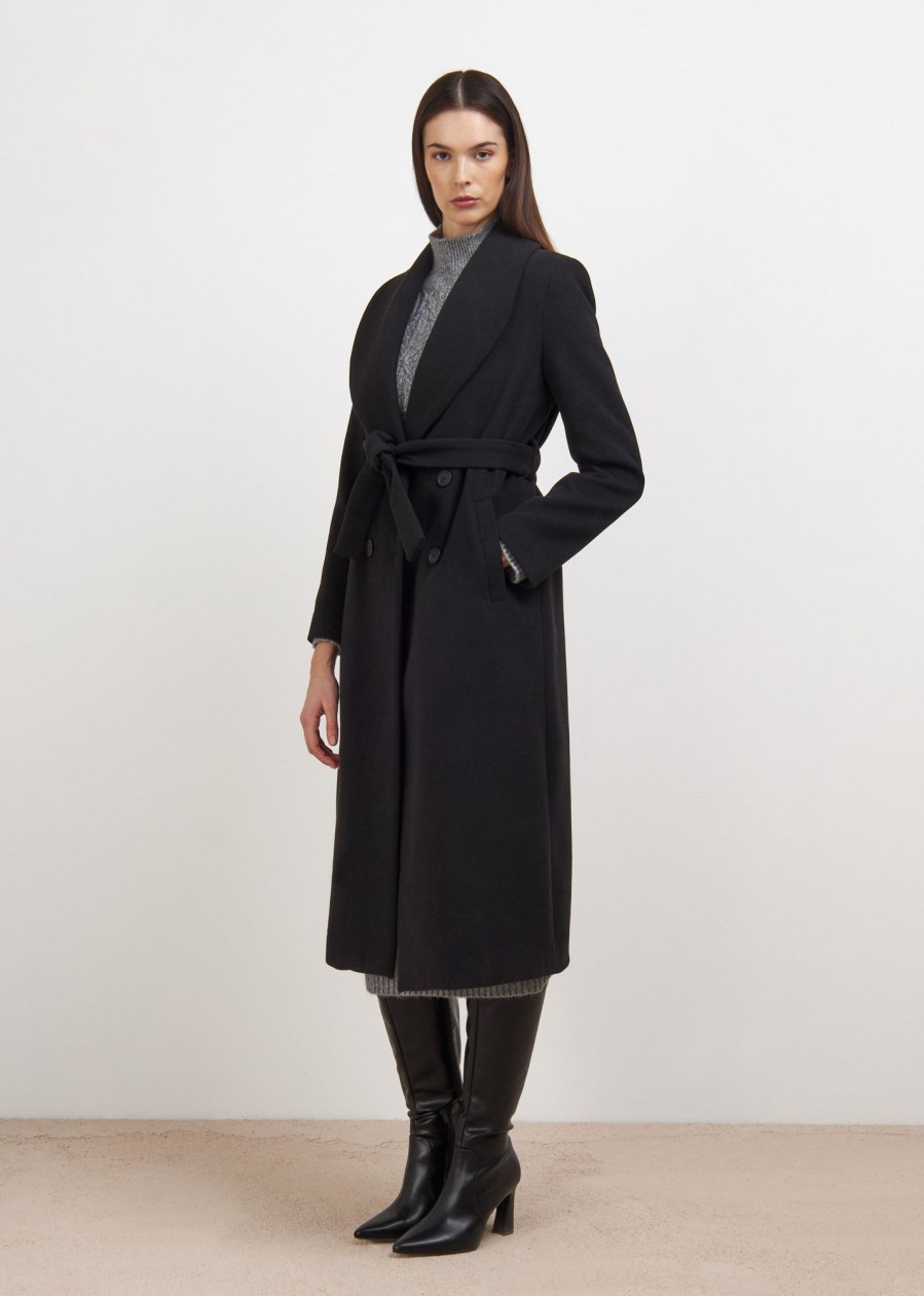 Donna Conbipel Cappotti | Cappotto Doppiopetto Nero