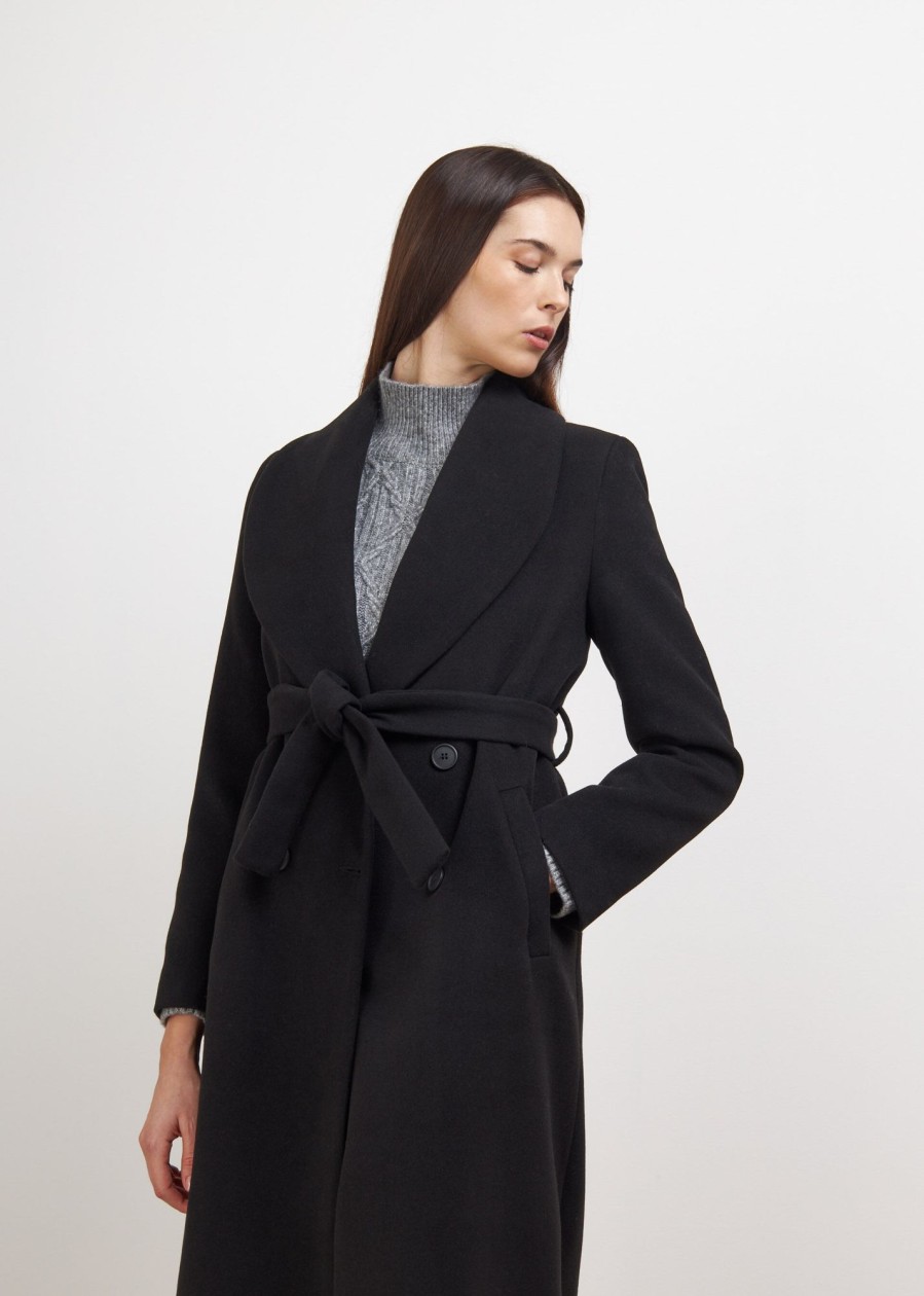 Donna Conbipel Cappotti | Cappotto Doppiopetto Nero