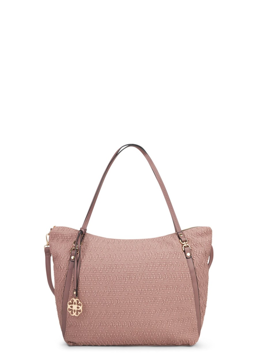 Donna Conbipel Borse | Shopper Micro Plisse' Rosa Scuro