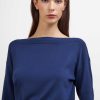 Donna Conbipel Maglieria | Maglia Scollo A Barchetta Blu Chiaro