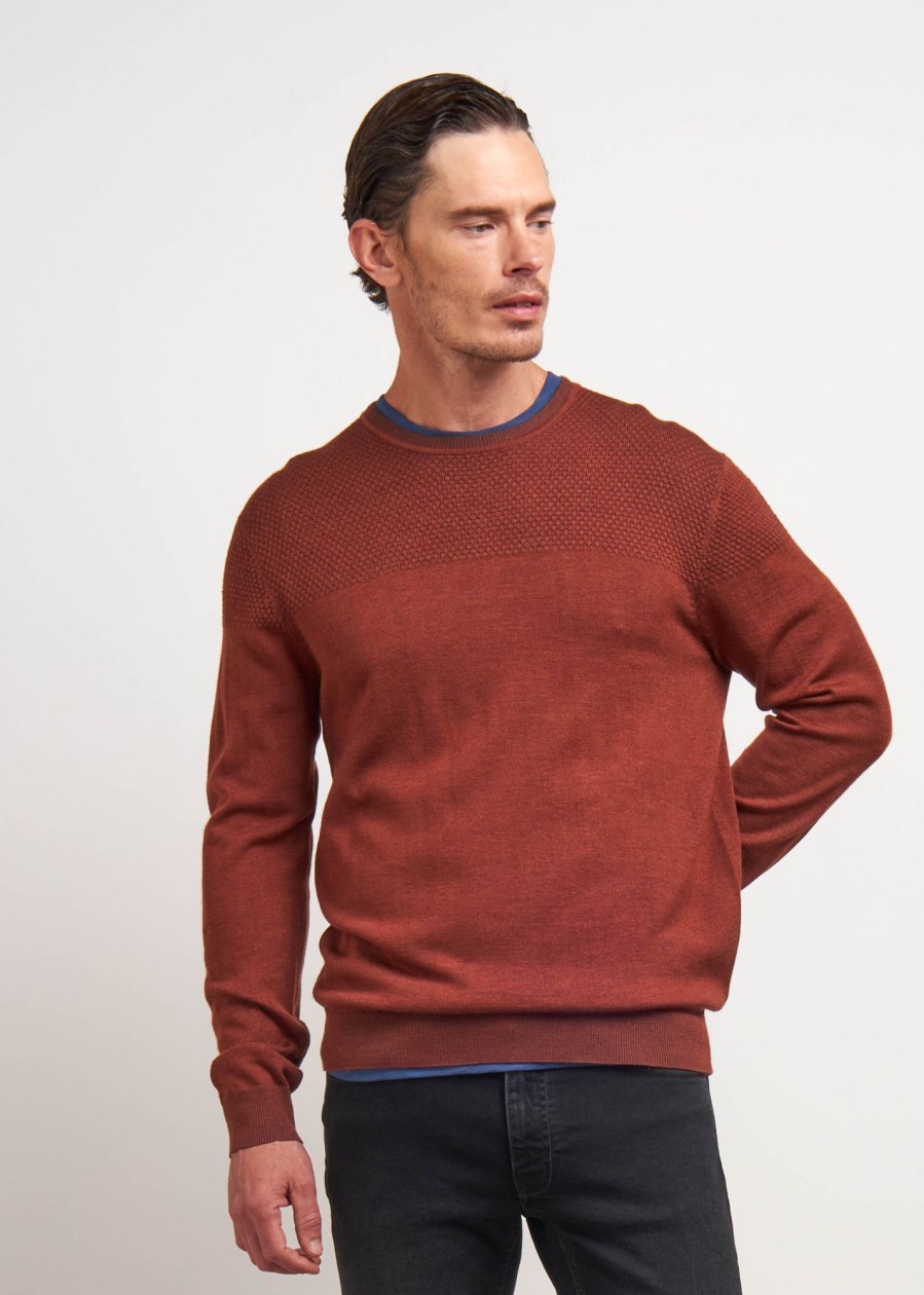 Uomo Conbipel Maglieria | Pullover Girocollo Bordeaux