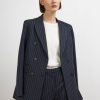 Donna Conbipel Giacche | Blazer Gessato Blu Scuro