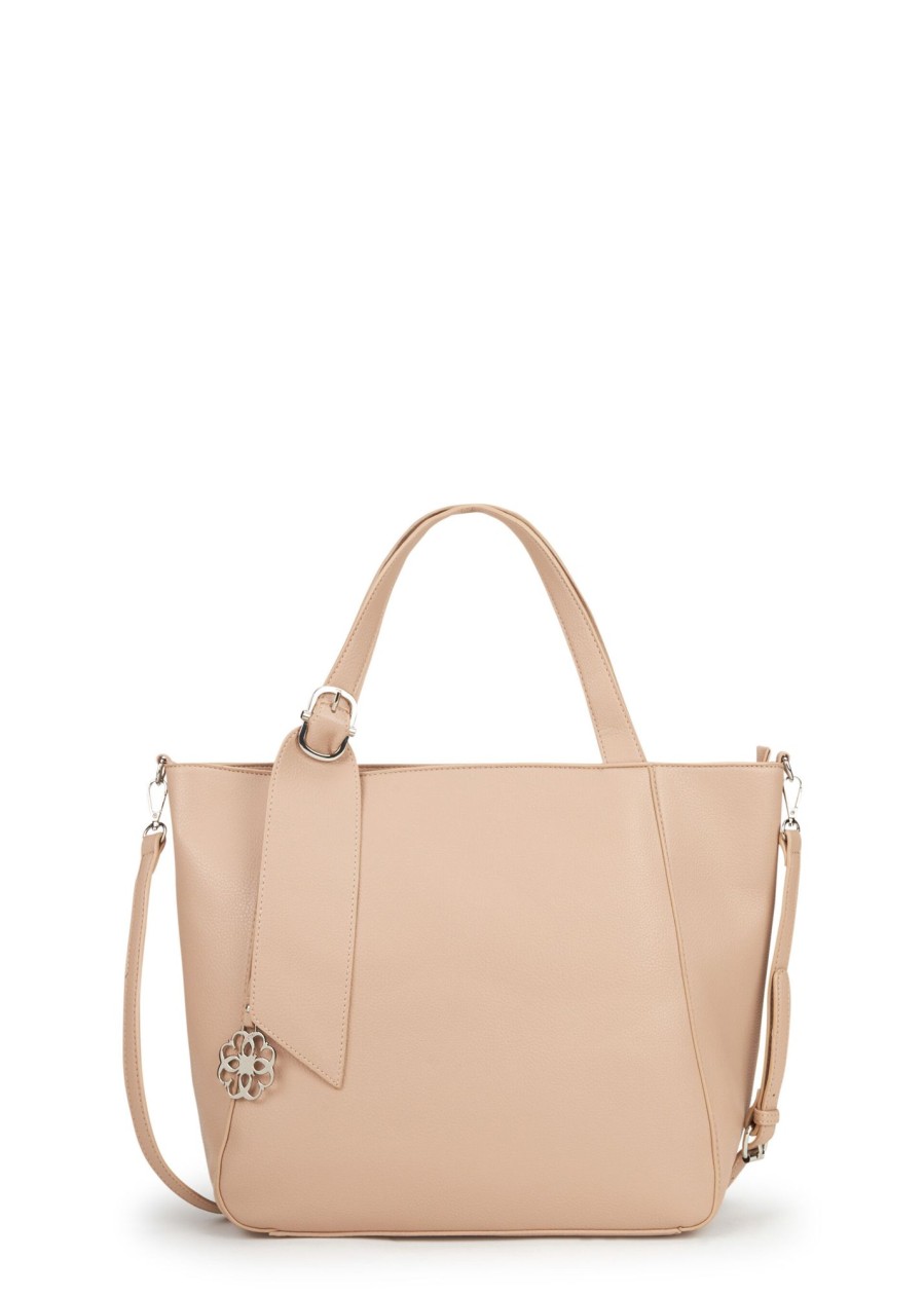 Donna Conbipel Borse | Shopper Con Accessorio Beige