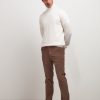 Uomo Conbipel Maglieria | Dolcevita In Cashmere Bianco Lana