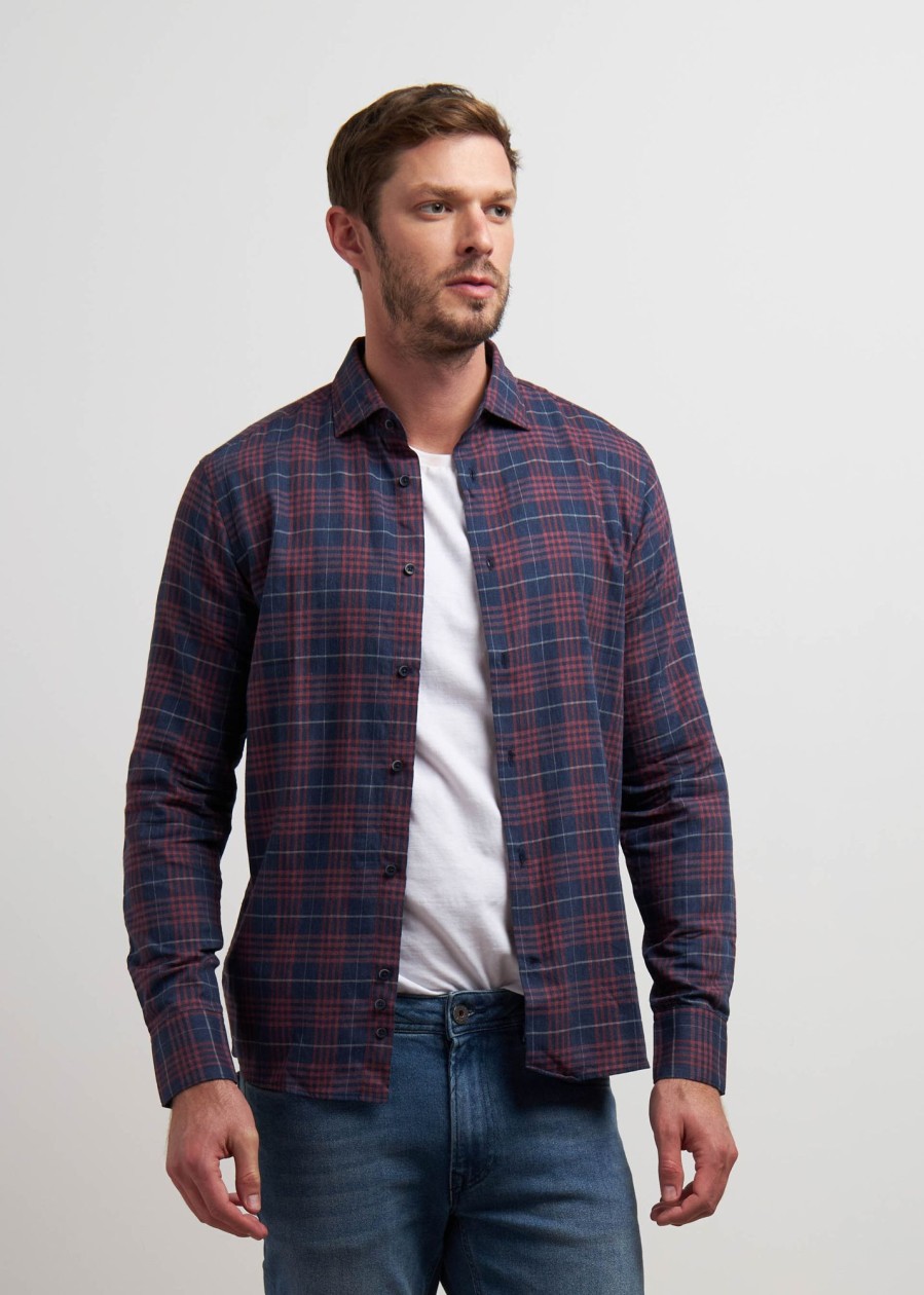 Uomo Conbipel Camicie | Camicia Check Regular Blu