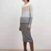 Donna Conbipel Gonne | Gonna In Maglia Grigio Medio Melange