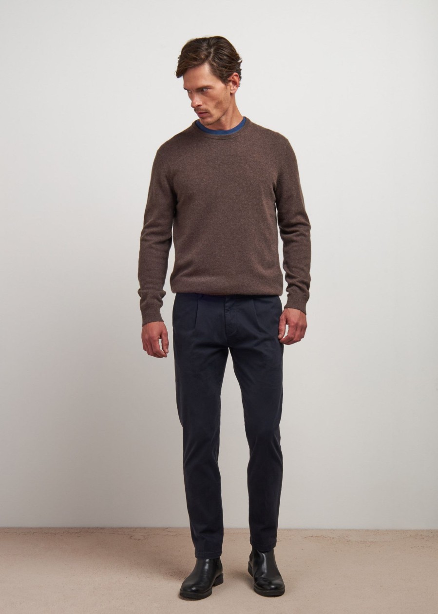 Uomo Conbipel Maglieria | Maglia In Puro Cashmere Tortora