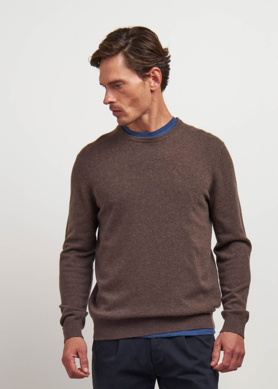 Uomo Conbipel Maglieria | Maglia In Puro Cashmere Tortora