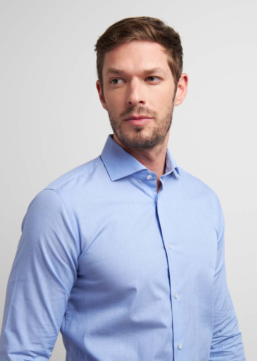 Uomo Conbipel Camicie | Camicia Slim Fit Azzurro