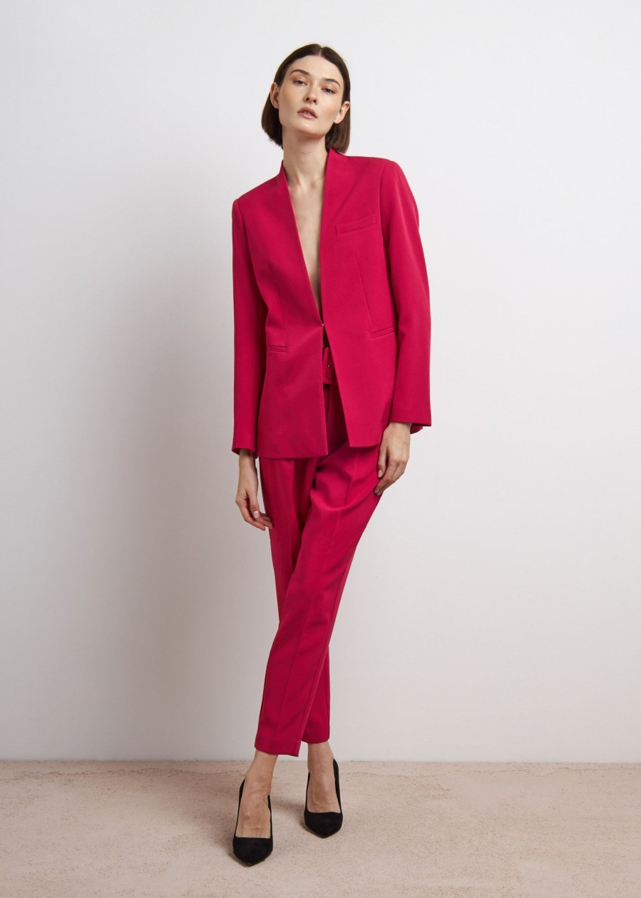 Donna Conbipel Giacche | Blazer Senza Collo Fucsia