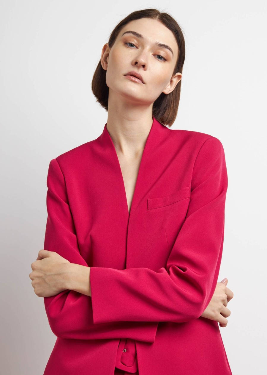 Donna Conbipel Giacche | Blazer Senza Collo Fucsia