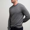 Uomo Conbipel Maglieria | Girocollo In Lambswool Grigio Medio Melange