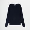 Uomo Conbipel Maglieria | Pullover In Puro Merino Blu Scuro