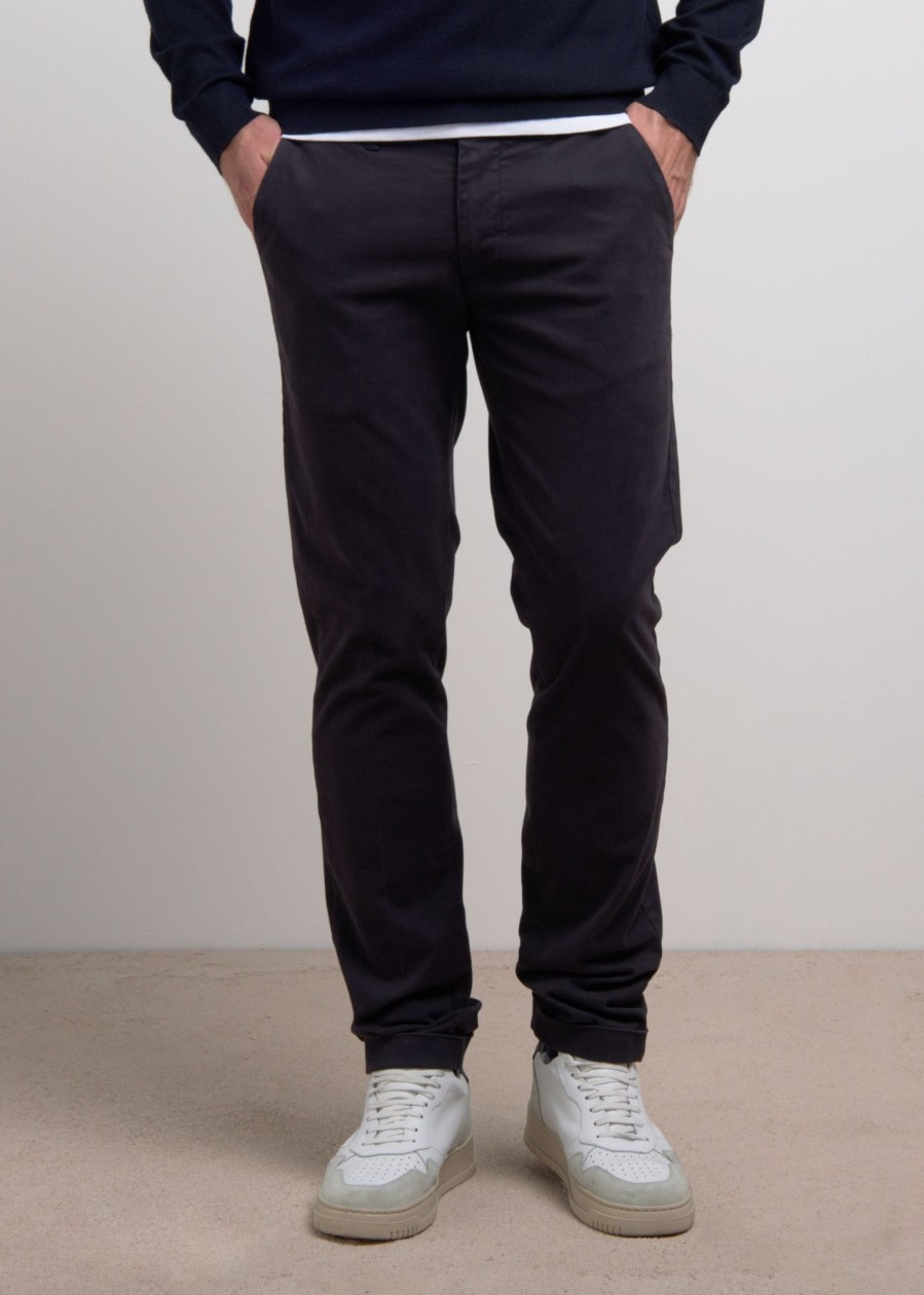 Uomo Conbipel Pantaloni | Pantaloni In Raso Blu