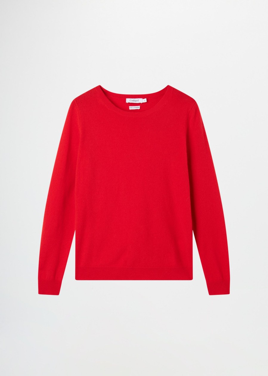 Donna Conbipel Maglieria | Pullover In Puro Cashmere Rosso Chiaro