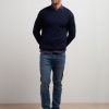 Uomo Conbipel Maglieria | Pullover Lavorato Blu Scuro