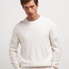 Uomo Conbipel Maglieria | Maglia In Puro Cashmere Bianco Lana