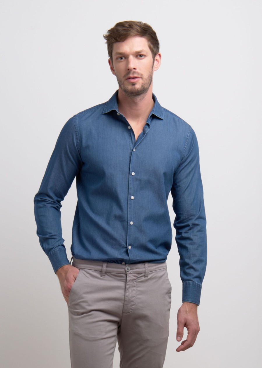 Uomo Conbipel Camicie | Camicia In Denim Jeans