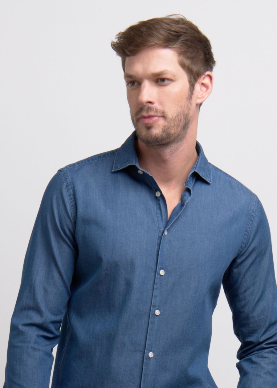 Uomo Conbipel Camicie | Camicia In Denim Jeans