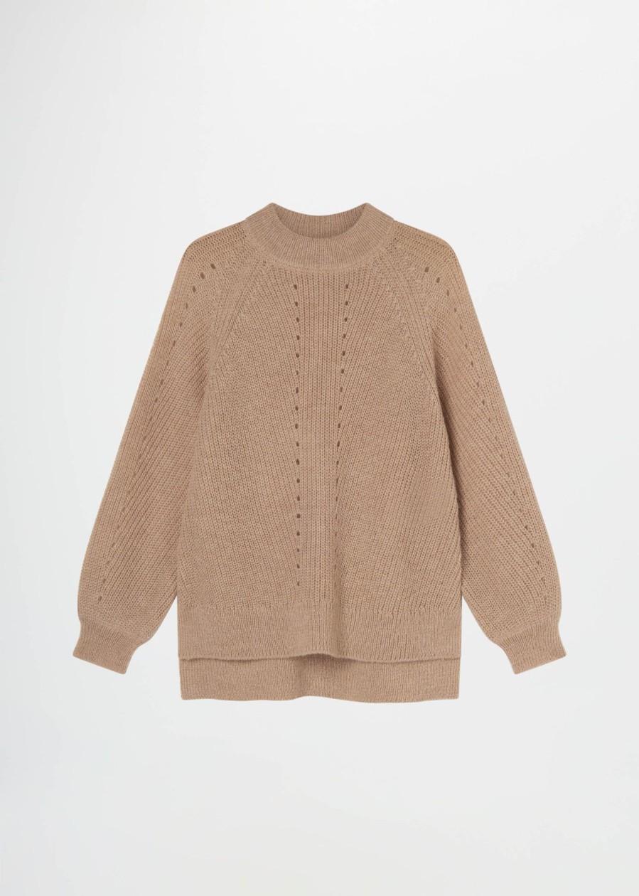 Donna Conbipel Maglieria | Pullover Lupetto In Lana Rosa