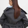 Donna Conbipel Cappotti | Cappotto Con Cintura Grigio Scuro