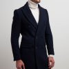 Uomo Conbipel Cappotti | Cappotto Doppiopetto Blu Scuro