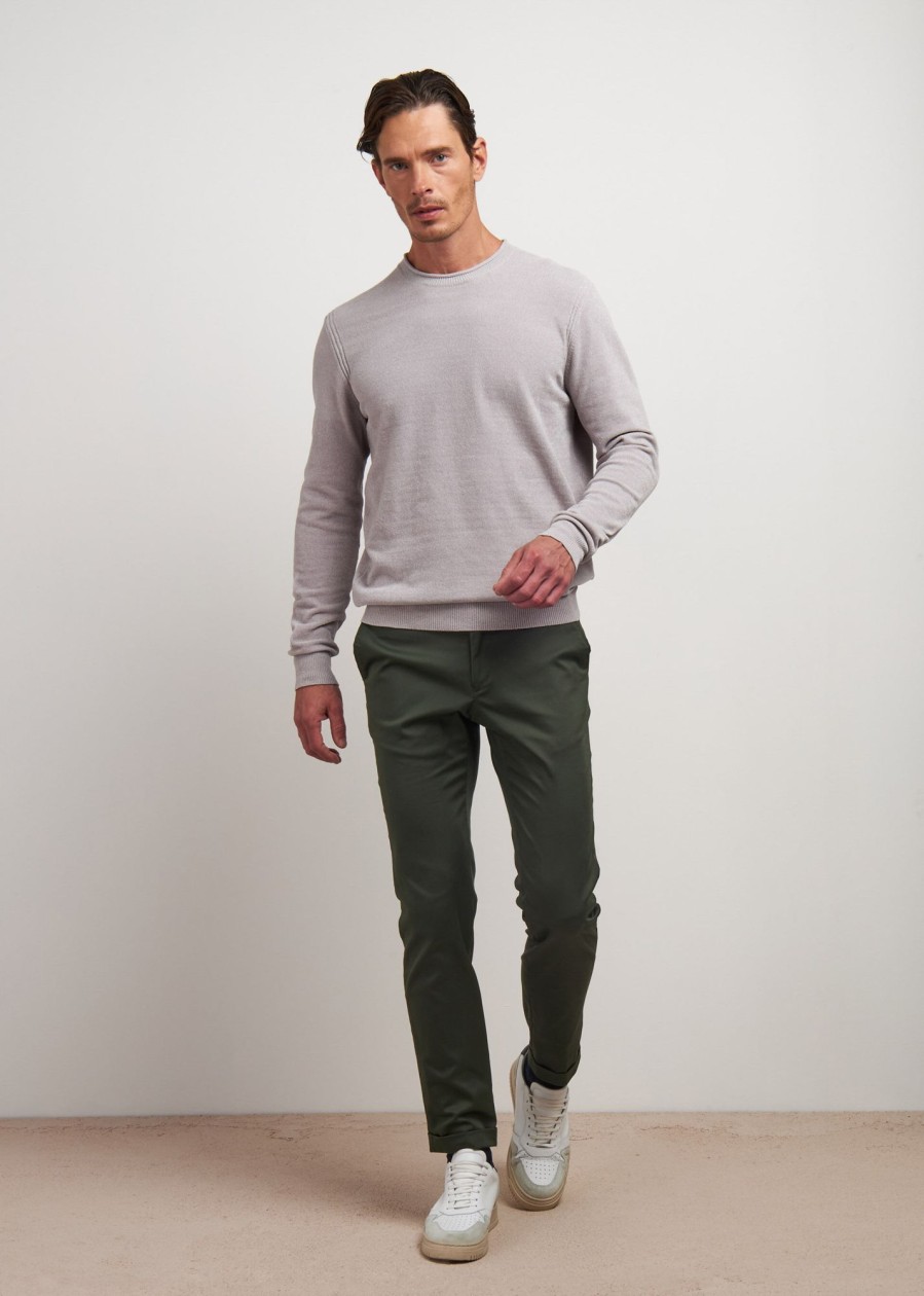 Uomo Conbipel Pantaloni | Pantaloni Cotone Stretch Verde