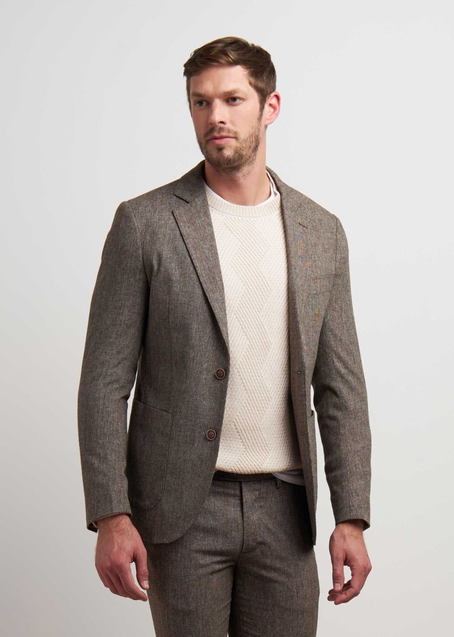 Uomo Conbipel Giacche | Blazer Pied De Poule Tortora