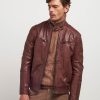 Uomo Conbipel Giacche | Biker In Vera Pelle Marrone