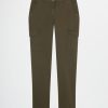 Donna Conbipel Pantaloni | Chino In Gabardine Verde Militare