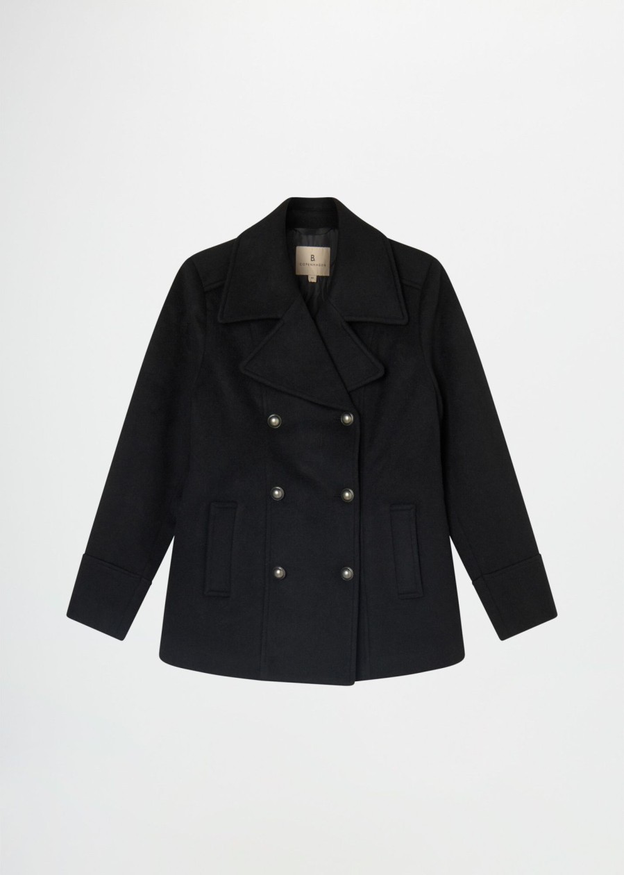 Donna Conbipel Cappotti | Cappotto Military In Lana Nero