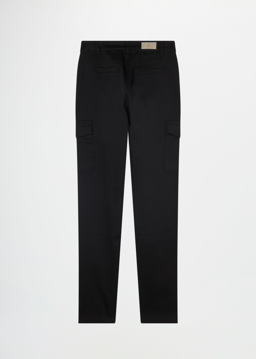 Donna Conbipel Pantaloni | Chino In Gabardine Nero