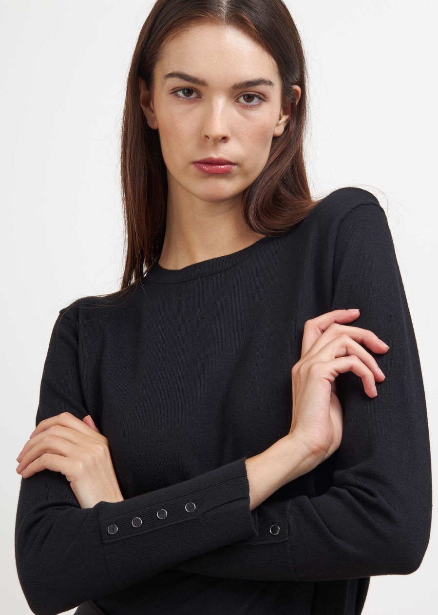 Donna Conbipel Maglieria | Pullover A Girocollo Nero