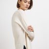 Donna Conbipel Maglieria | Pullover A V In Pura Lana Bianco Lana