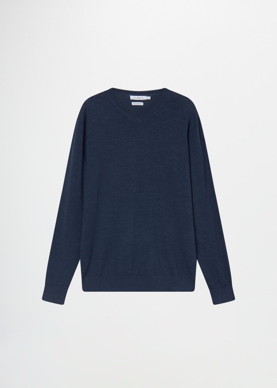 Uomo Conbipel Maglieria | Pullover In Puro Merino Jeans